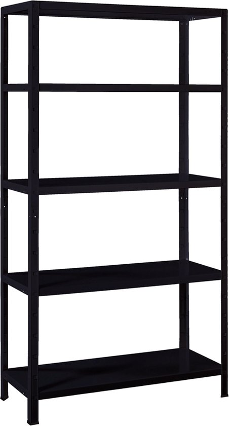Étagère noire 190x100x45cm (HxLxP) rack de rangement, rack, métal - 4 pièces