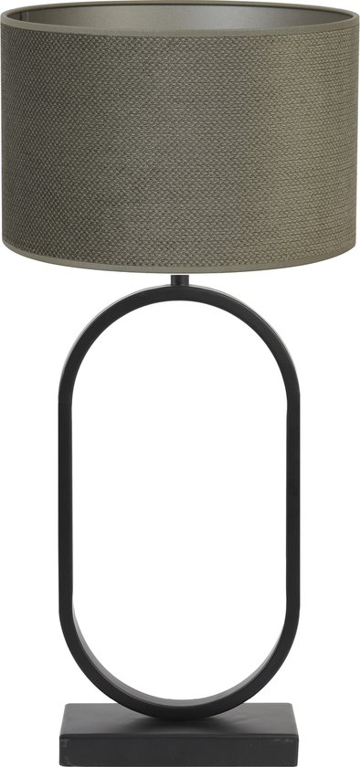 Light & Living Lampe de table Jovany/Vandy - Zwart/Olive - Ø30x74cm -