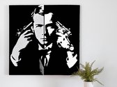 Pop art zwart wit schilderij | Monochrome meesterwerk: bruisende pop art in zwart-wit tinten | Kunst - 30x30 centimeter op Canvas | Foto op Canvas