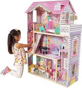 Poppenhuis - Houten Poppenhuis met Meubels - Kinderspeelgoed 1 jaar en Ouder - Roze