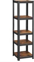 Rootz Vintage Bruin-Zwart Opbergrek - Stalen Plank - MDF Boekenkast - Heavy Duty - Rustiek Design - 150cm x 37cm x 37cm