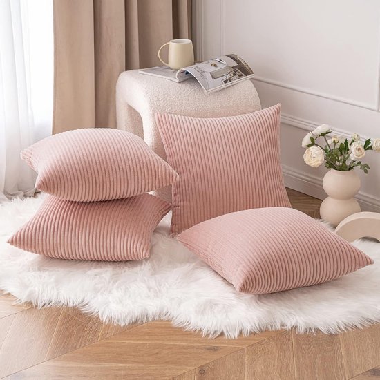 Miulee Pluizige Kussenhoezen Set Van 2 - 40x40 Cm, Beige, Zachte Polyester Met Verborgen Rits