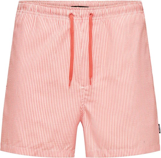 Men’s Bathing Costume Only & Sons Onsted Stripe Seersucker Pink main image 0