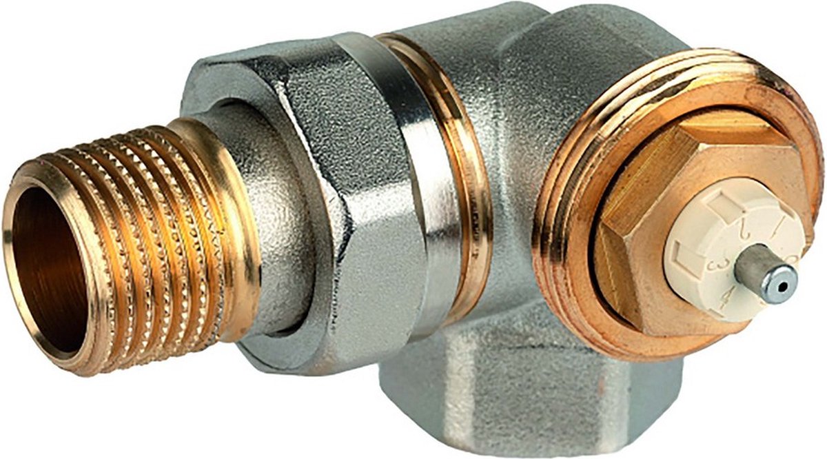 Honeywell Home V2000SX radiatorafsluiter DN10 dubbelhaaks rechts