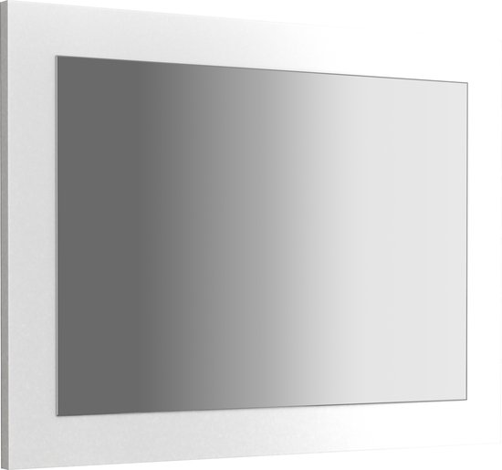 HOMEXPERTS Wandspiegel JUSTUS/rand in wit / 60 x 70 cm/tijdloze hangspiegel/garderobeset/hal/badkamermeubel/moderne designer spiegel / 60x70x2cm