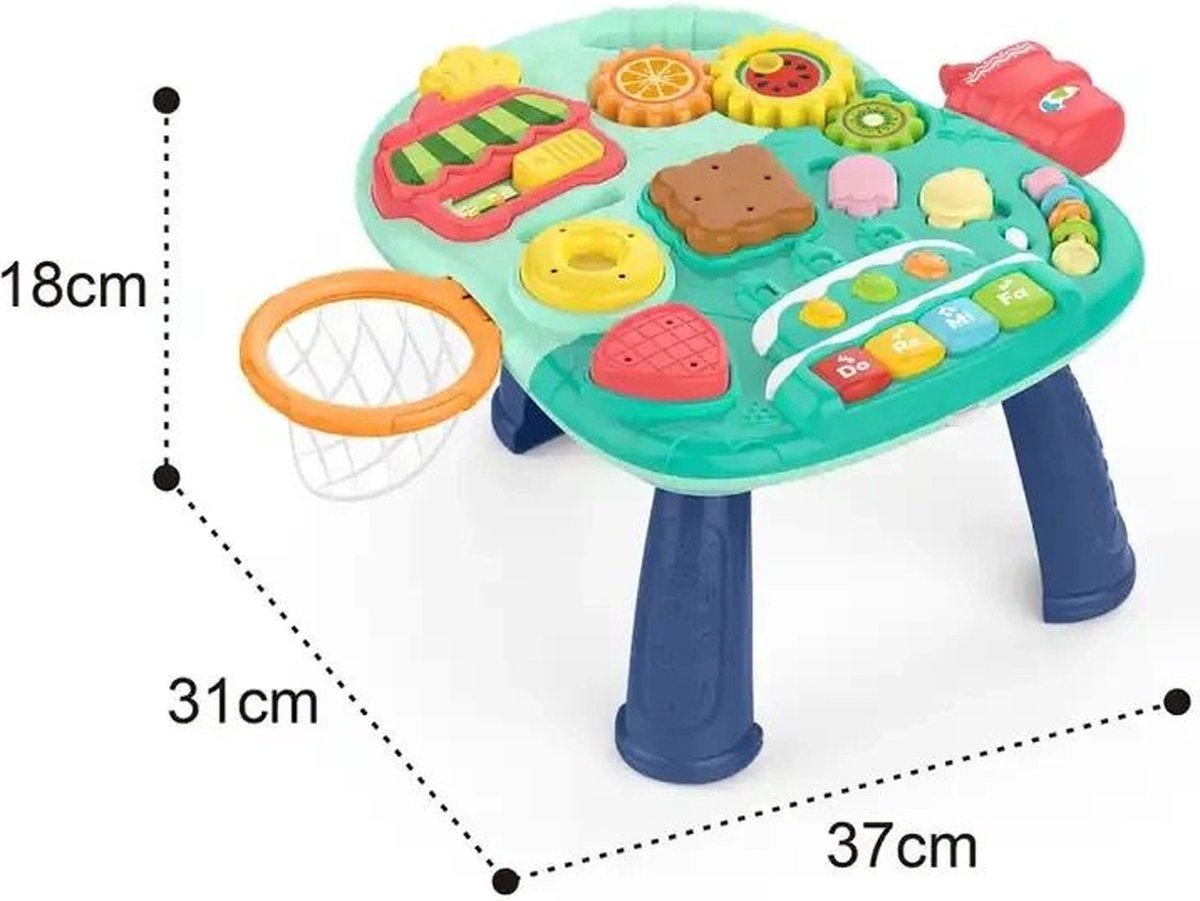 Playos® - Looptrainer en Tafel - 5 in 1 - Mintgroen - met Licht en Geluid - Educatief Babyspeelgoed - Loopwagen - Leren Lopen - Baby Walker - Looptrainer - Step - Duwfiets – foto 5