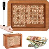 Qetlavee Money Box Retro Style Wooden Storage Box for Saving Money - Helps Children Develop Saving Habits - Numbers to Tick - Ideal for Adults and Kids €