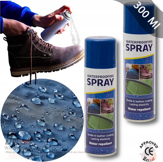 Borvat® - Waterdichtspray - waterafstotende spray voor textiel - schoenen en kleding - 300ml - 1 Stuk