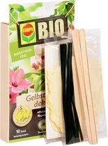 Bio Yellow Sticker Decorative Glue Trap - Fly Trap with Wooden Sticks and Hangers - Insecticide Free - 10 Pieces