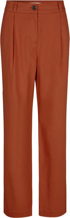 Roestbruine linnen park Pantalon - Modstrom