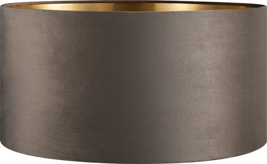 Home Sweet Home - Fluweel - Cilinder - Verlichte lampenkap - Grey goud - Vintage lampenkap - 50*50*25 cm - E27 lamphouder - Ontworpen voor tafellampen en kroonluchters - Ontworpen voor slaapkamers en woonkamers
