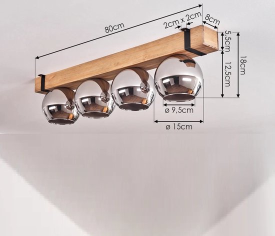 Montgomery Hanglamp Natuurlijke kleuren, Zwart H3460542