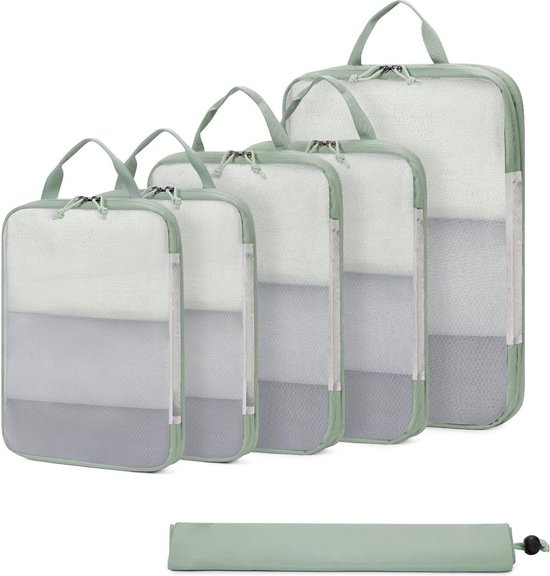 Lot De 6 Cubes De Compression Pour Bagages - Organisateur Valise Avec Sac à Chaussures - Gain De Place 60% - Voyage