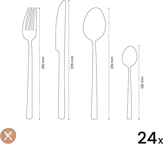 Ménagère Amefa Ventura dorée 24 pièces dans un coffret de luxe