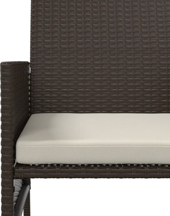 vidaXL - Banc de jardin - 2 places - avec - table - et - repose-pieds - poly - rotin - marron