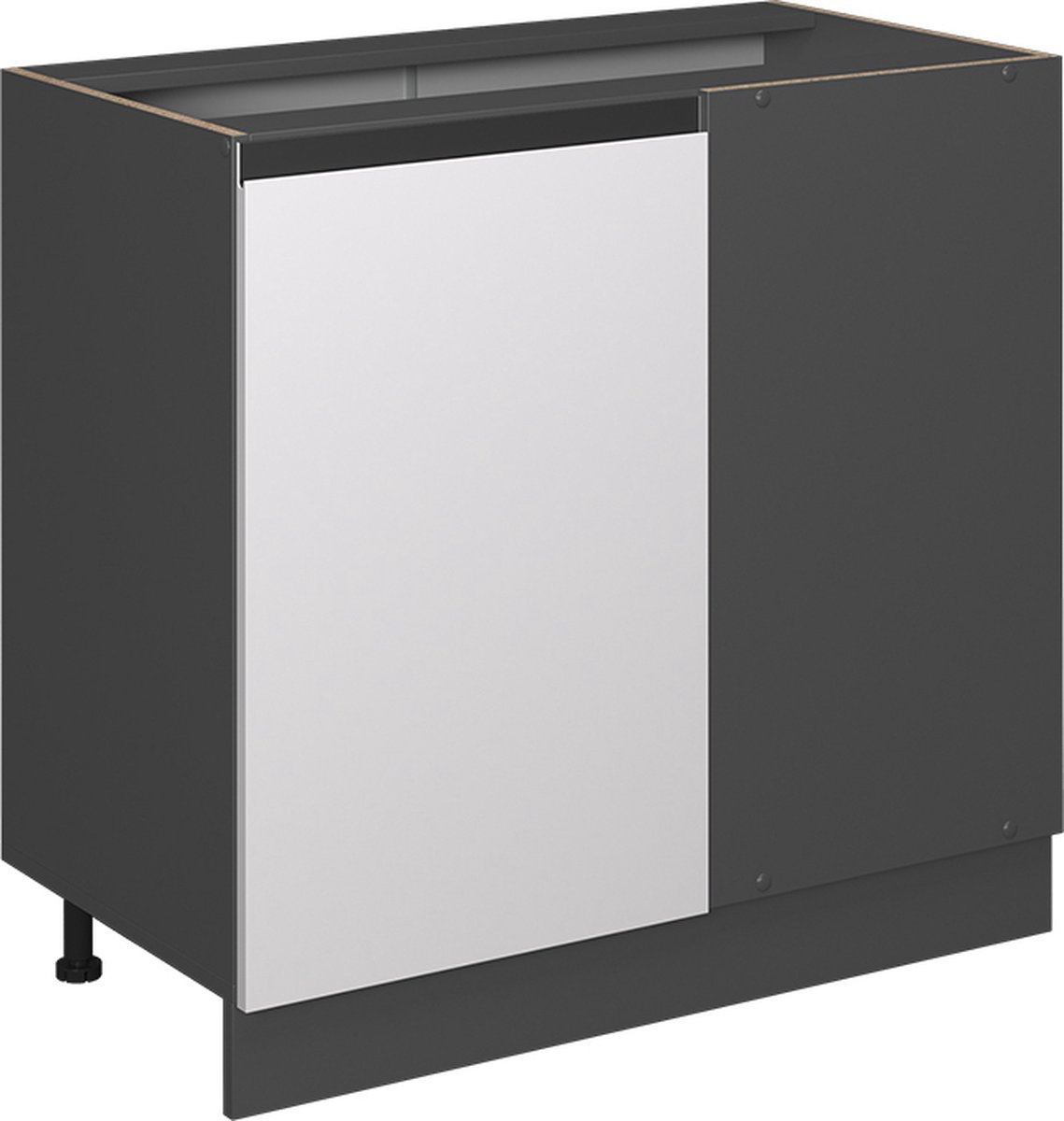 Vicco R-Line Hoekkast – 86 cm J-vorm, zonder werkblad Wit Wit/Antraciet