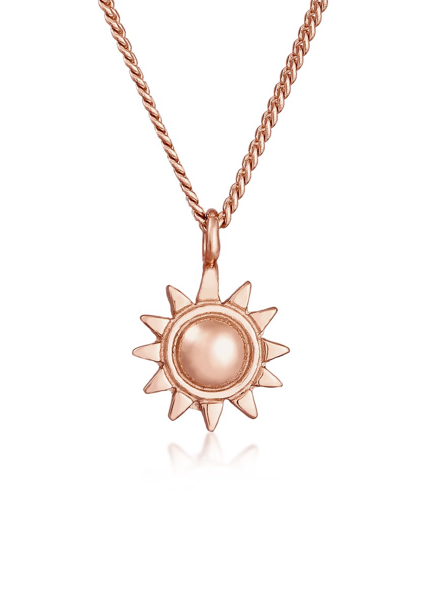Elli - Halsketting - Dames zon hanger zomer in 925 sterling zilver verguld - Heren