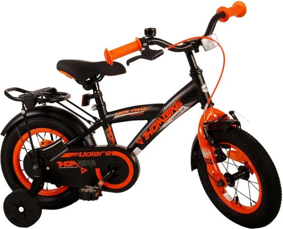 Volare Thombike Kinderfiets - Jongens - 12 inch - Zwart Oranje van Volare — afbeelding 5