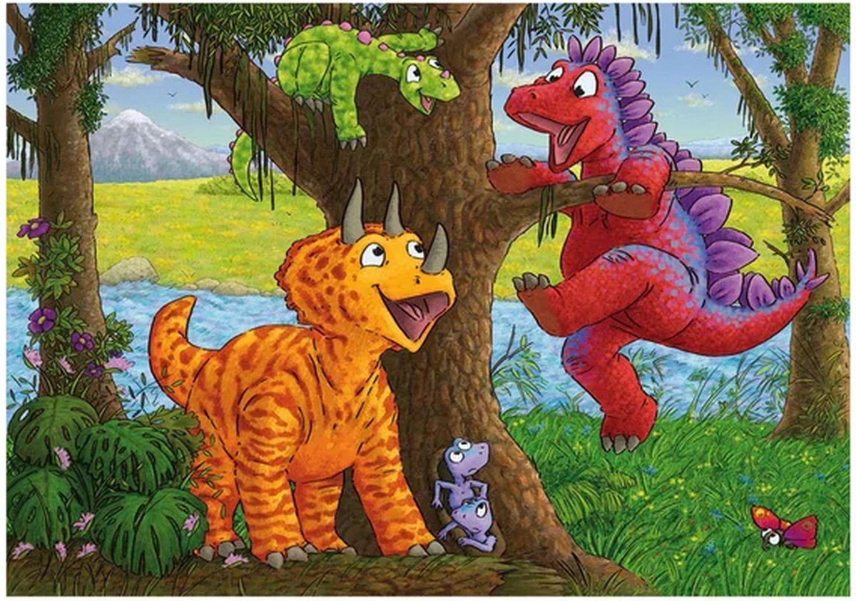 Puzzel 2x24 stukjes Vrolijke Dino AND apos;s — afbeelding 8