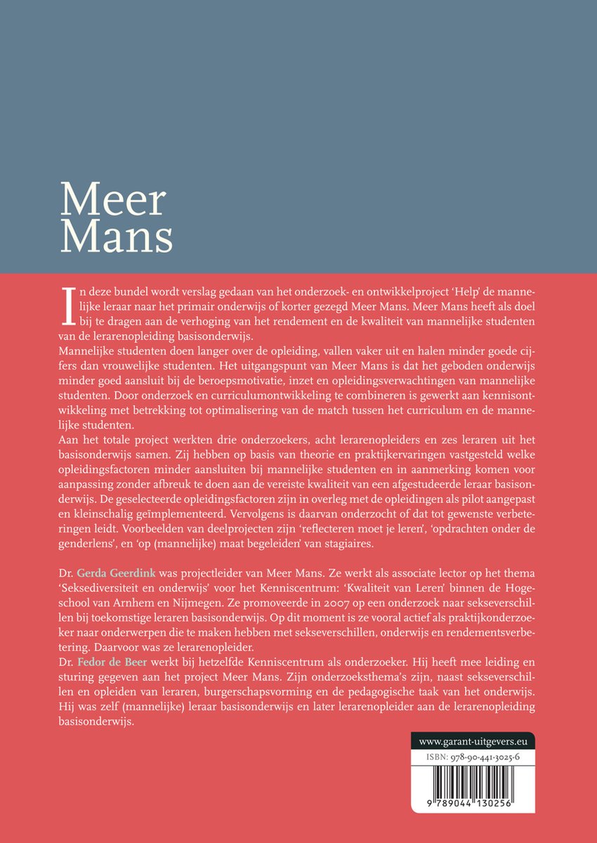 Meer mans - back cover