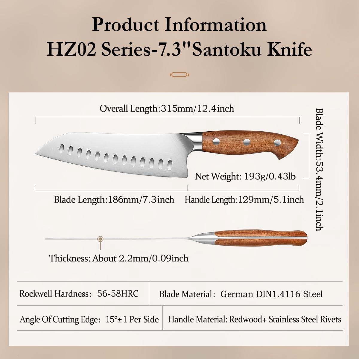 Sumisu Knives Santoku Wood | Professioneel Japans Koksmes