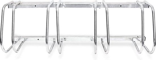 Relaxdays Fahrradständer, Für 4 Fahrräder, Boden- Und Wandmontage Mehrfachstnder Hbt Ca 26 X 100 X 32 Cm Silber 49825427