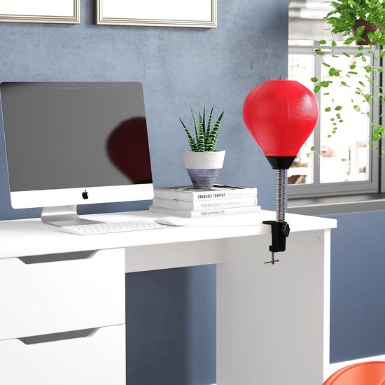 Sac De Boxe Anti-stress 16 Cm – Mini Punching Ball Avec Ventouse – 2 Couleurs (rouge/bleu) – Idée Cadeau Bureau