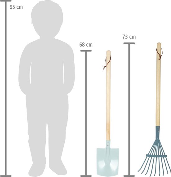 Garden Tools Set of Wood and Metal for Children - Modern Colours - Ages 3+ van Toi-Toys — afbeelding 2