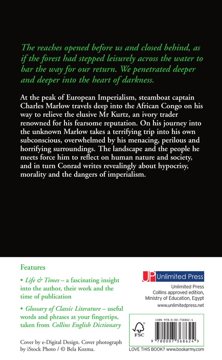 Collins Classics Heart Of Darkness - back cover