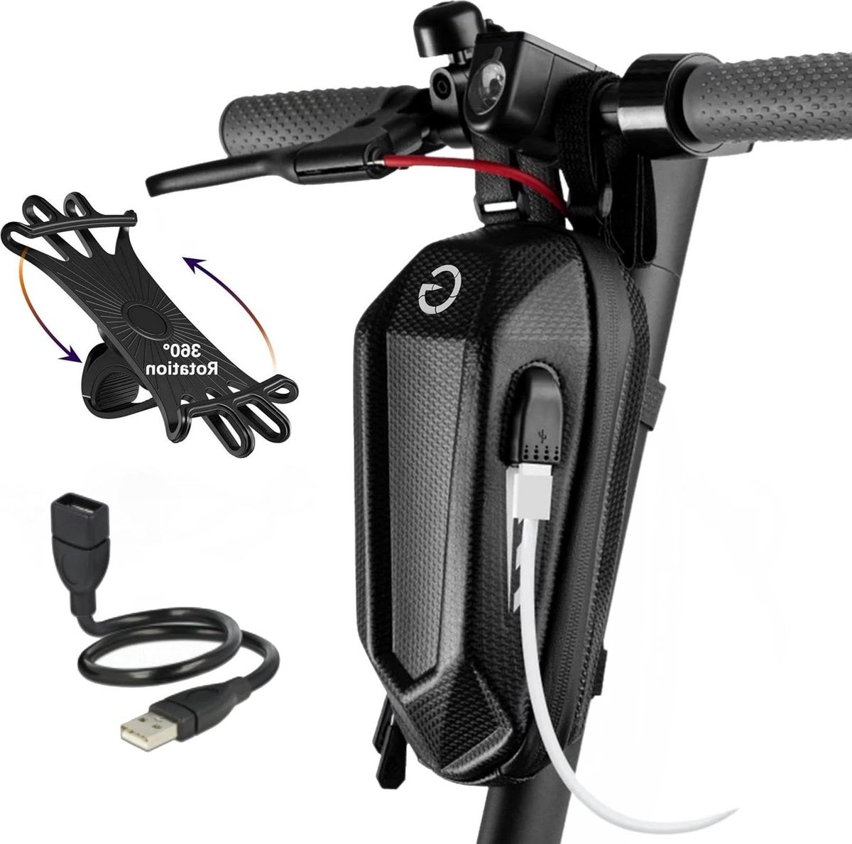 Elektrische steptas met USB-aansluiting - Opbergtoebehoren - 2/3 liter - Riembag - Geschikt voor Xiaomi Ninebot Ducati Kickscooter
