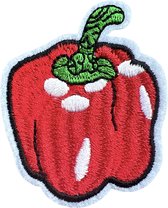 Paprika Strijk Embleem Patch 4.6 cm / 5.8 cm / Rood Groen