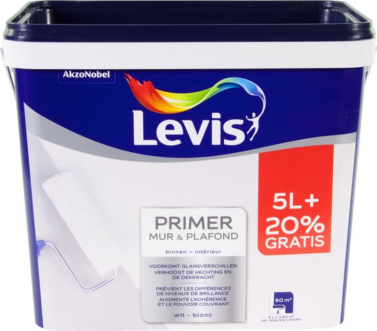 Levis Base de maquillage de murs et plafonds - Matt - Wit - 6L