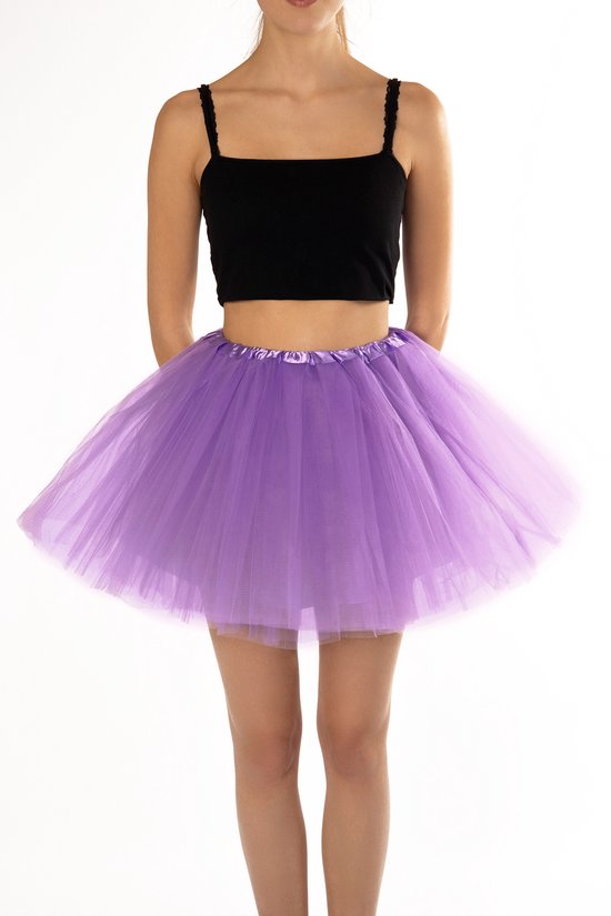 KIMU® Tutu Lila Tule Rokje - Maat 110 116 122 128 134 140 - Lichtpaars Petticoat Rok Kind - Ballet Pakje Meisje Rapunzel Vlinder Festival