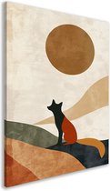 Portrait de renard - Portrait animalier - Peinture sur toile Soleil - Peintures sur toile industrielle - Peintures sur toile salon - Décoration murale toile 40x60 cm