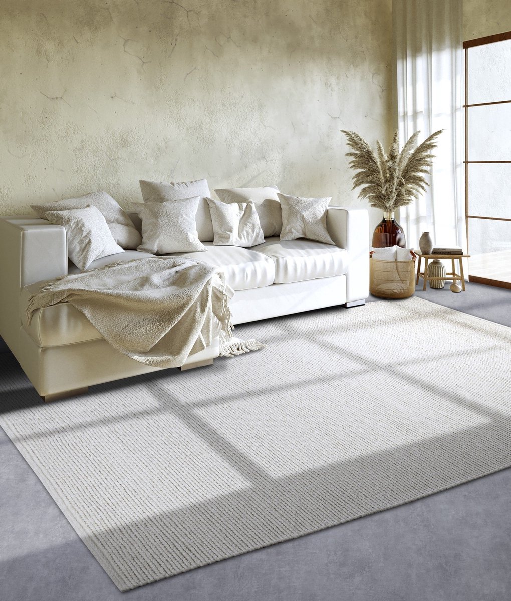 Flycarpets Villeroy & Boch - Wol Vloerkleed - Francois - Naturel Wit - 200x200 cm