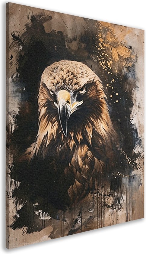 Portrait d'aigle - Portrait Animaux - Peintures toile Éclaboussures - Peintures modernes - Peinture sur toile - Toile d'art mural 40x60 cm