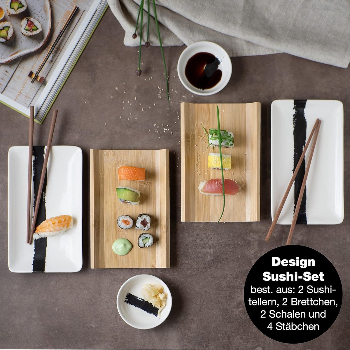 Sushi Gerechten Set - Eetstokjes Dienblad - Aziatische Gerechten Set