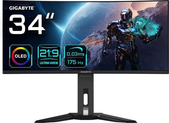 Gigabyte MO34WQC - Curved Ultrawide OLED Gaming Monitor - 175hz - 34 inch