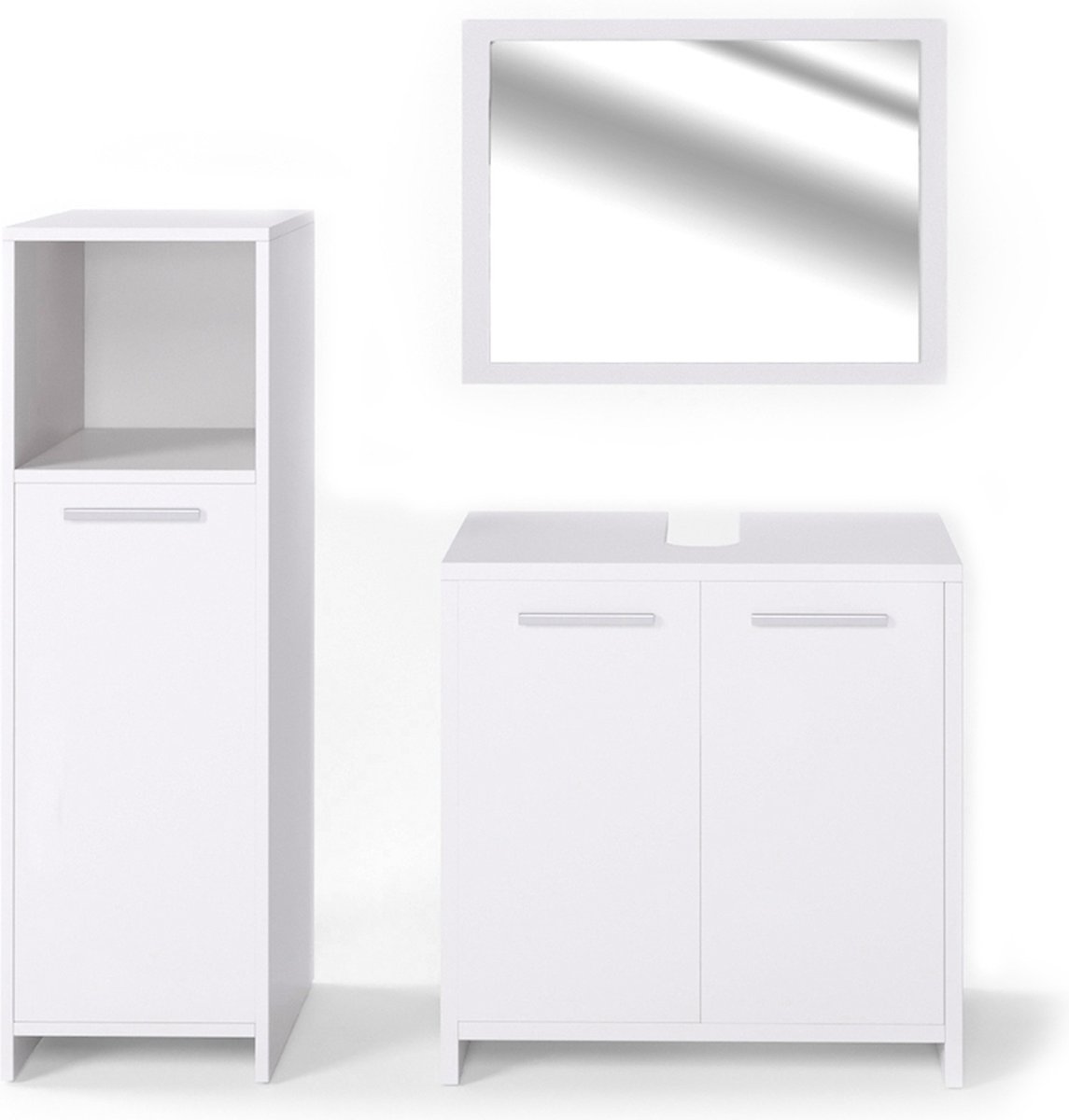 Vicco Kiko Badkamermeubel set – 3 delen Wit