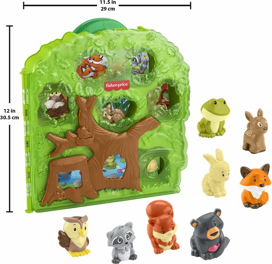 Fisher-Price Little People Bosvriendjes Draagkoffer Speelset met Figuren en 9 onderdelen van Fisher Price — afbeelding 2