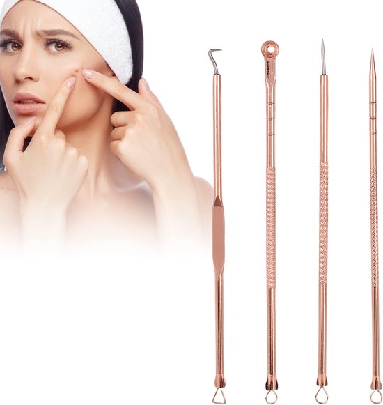 Foto: Blackhead remover acne naalden 4 stuks puisten puistje rvs