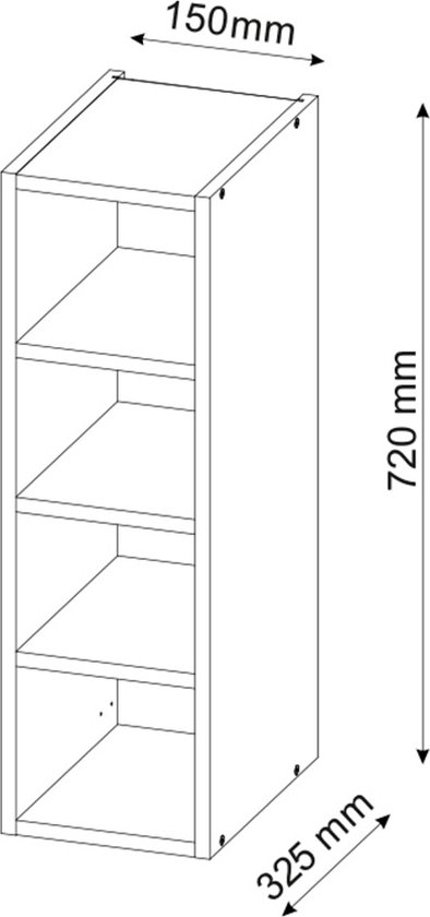 Vicco Badkamermeubel Vera, Wit, 15 x 137 cm met 3 laden