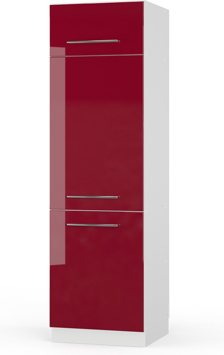 Vicco Fame-Line Koelkast ombouwkast – 60 cm Bordeauxrode hoogglans Bordeauxrode hoogglans/Wit