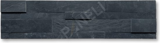 Foto: Zelfklevende steenstrip natuursteen carbon black 60x15cm deco 3d plaktegels