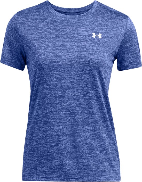 Foto: Under armour tech short sleeve crew neck twist dames sportshirt blauw maat l