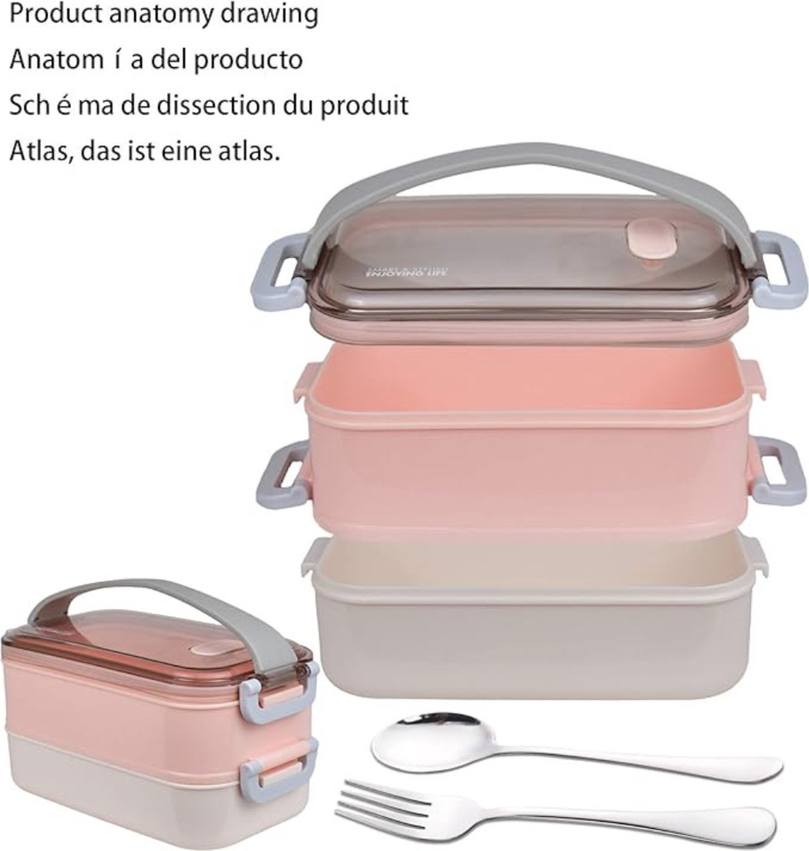 Boîtes À Bento | Bento Box Boîte À Lunch Pour Adulte Avec 3