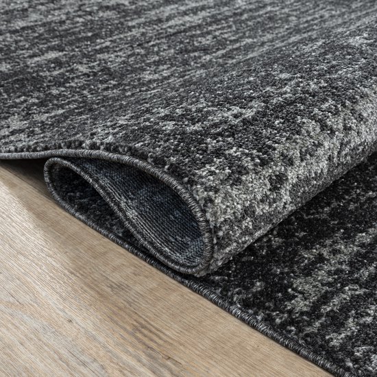 Relax Oslo - Tapis uni à poils ras - Tapis moderne - Zwart- 120x170 CM