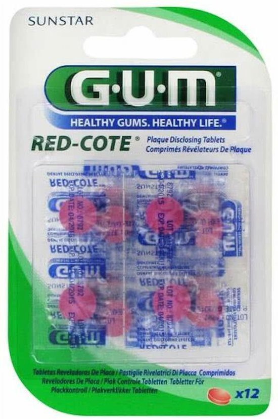 Gum Red Cote Plakverklikkers - 12 st - Tandpasta
