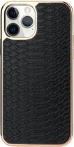 Fish Skin Texture schokbestendige beschermhoes voor iPhone 11 Pro Max (goud + zwart)