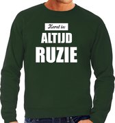 Groene foute Kersttrui / sweater - Kerst is altijd ruzie - heren - Kerstkleding / Christmas outfit XL